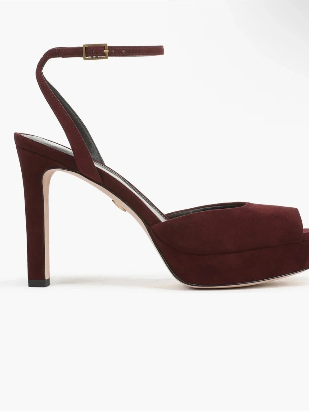 Veronica Beard Brianne Raisin Suede Platform Peep-Toe Ankle-Strap Heels NEW BOX